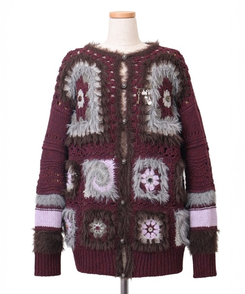 rurumu:(ルルムウ)の「rurumu:/ルルムウ/Daisy granny square cardigan(カーディガン/ボレロ・レディース・アイボリー/ボルドー/グレー系その他・F)」の3枚目の写真