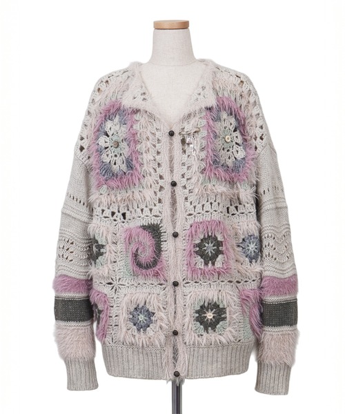 rurumu:(ルルムウ)の「rurumu:/ルルムウ/Daisy granny square cardigan(カーディガン/ボレロ・レディース・アイボリー/ボルドー/グレー系その他・F)」の9枚目の写真