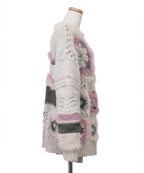 rurumu:(ルルムウ)の「rurumu:/ルルムウ/Daisy granny square cardigan(カーディガン/ボレロ・レディース・アイボリー/ボルドー/グレー系その他・F)」の10枚目の写真