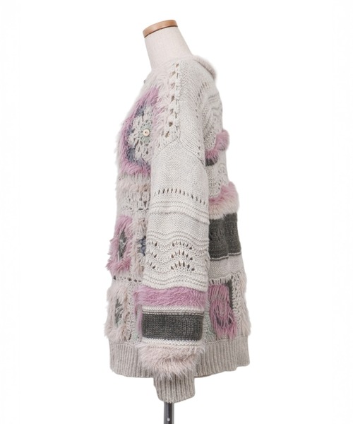 rurumu:(ルルムウ)の「rurumu:/ルルムウ/Daisy granny square cardigan(カーディガン/ボレロ・レディース・アイボリー/ボルドー/グレー系その他・F)」の11枚目の写真
