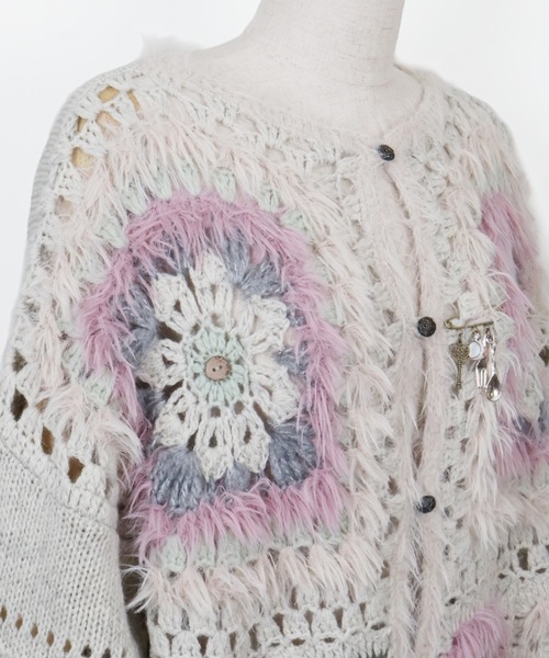 rurumu:(ルルムウ)の「rurumu:/ルルムウ/Daisy granny square cardigan(カーディガン/ボレロ・レディース・アイボリー/ボルドー/グレー系その他・F)」の13枚目の写真