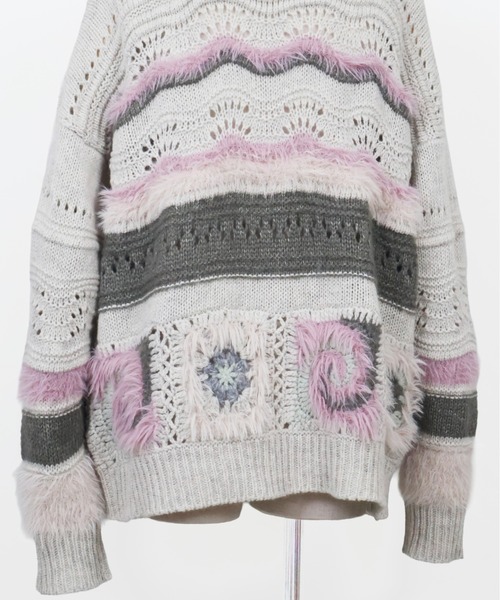 rurumu:(ルルムウ)の「rurumu:/ルルムウ/Daisy granny square cardigan(カーディガン/ボレロ・レディース・アイボリー/ボルドー/グレー系その他・F)」の15枚目の写真