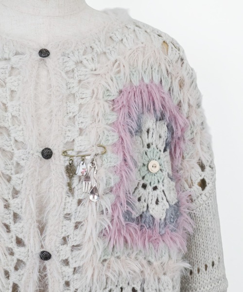 rurumu:(ルルムウ)の「rurumu:/ルルムウ/Daisy granny square cardigan(カーディガン/ボレロ・レディース・アイボリー/ボルドー/グレー系その他・F)」の12枚目の写真