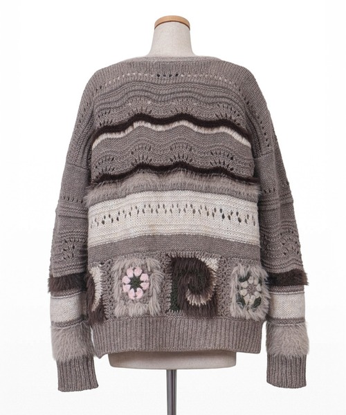rurumu:(ルルムウ)の「rurumu:/ルルムウ/Daisy granny square cardigan(カーディガン/ボレロ・レディース・アイボリー/ボルドー/グレー系その他・F)」の18枚目の写真