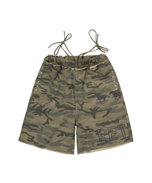 GILAARCHIVE(ギラアーカイブ)の「STRAP WAIST DOODLE BERMUDA SWEAT SHORTS_CAMO(その他パンツ・レディース・その他・FREE)」の5枚目の写真