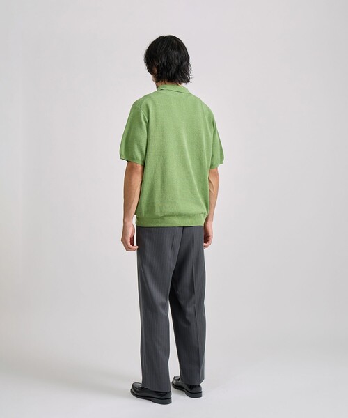 Saturdays NYC(サタデーズ ニューヨークシティ )の「Jahmad Linen Knit Polo(ポロシャツ・メンズ・ブラック系その他/ミント/ネイビー・M/L/S)」の14枚目の写真