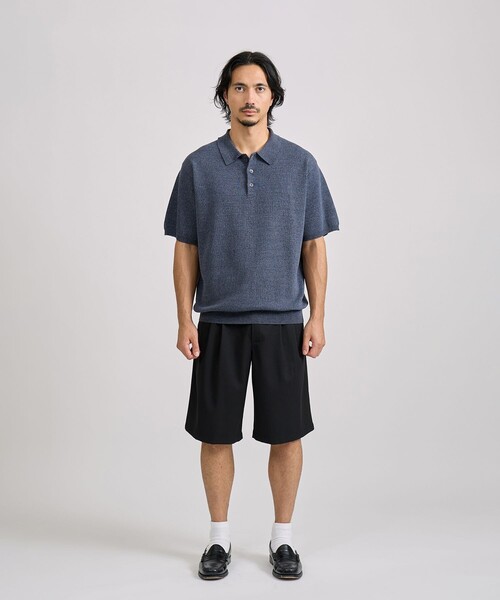 Saturdays NYC(サタデーズ ニューヨークシティ )の「Jahmad Linen Knit Polo(ポロシャツ・メンズ・ブラック系その他/ミント/ネイビー・M/L/S)」の15枚目の写真