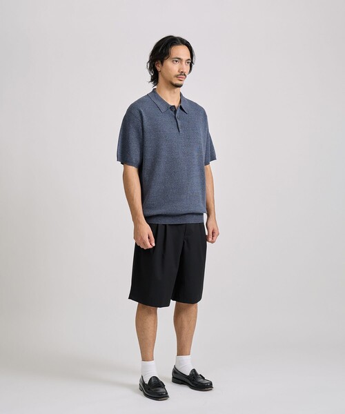 Saturdays NYC(サタデーズ ニューヨークシティ )の「Jahmad Linen Knit Polo(ポロシャツ・メンズ・ブラック系その他/ミント/ネイビー・M/L/S)」の16枚目の写真