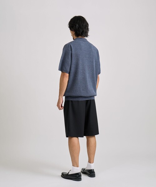 Saturdays NYC(サタデーズ ニューヨークシティ )の「Jahmad Linen Knit Polo(ポロシャツ・メンズ・ブラック系その他/ミント/ネイビー・M/L/S)」の5枚目の写真