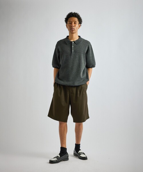 Saturdays NYC(サタデーズ ニューヨークシティ )の「Jahmad Linen Knit Polo(ポロシャツ・メンズ・ブラック系その他/ミント/ネイビー・M/L/S)」の6枚目の写真