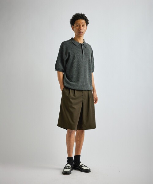 Saturdays NYC(サタデーズ ニューヨークシティ )の「Jahmad Linen Knit Polo(ポロシャツ・メンズ・ブラック系その他/ミント/ネイビー・M/L/S)」の8枚目の写真