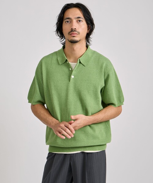 Saturdays NYC(サタデーズ ニューヨークシティ )の「Jahmad Linen Knit Polo(ポロシャツ・メンズ・ブラック系その他/ミント/ネイビー・M/L/S)」の17枚目の写真