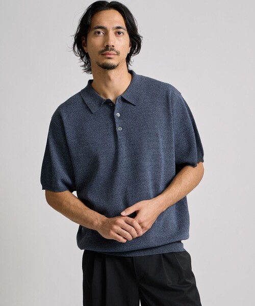 Saturdays NYC(サタデーズ ニューヨークシティ )の「Jahmad Linen Knit Polo(ポロシャツ・メンズ・ブラック系その他/ミント/ネイビー・M/L/S)」の19枚目の写真