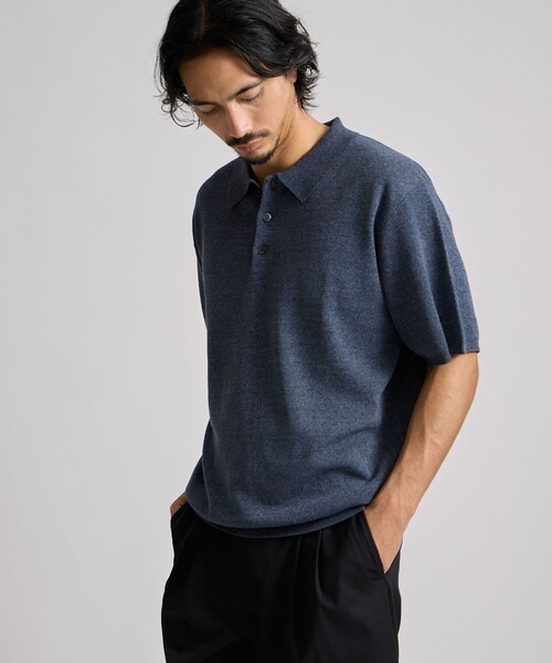 Saturdays NYC(サタデーズ ニューヨークシティ )の「Jahmad Linen Knit Polo(ポロシャツ・メンズ・ブラック系その他/ミント/ネイビー・M/L/S)」の20枚目の写真