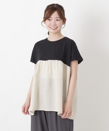 異素材 ドッキングプルオーバー