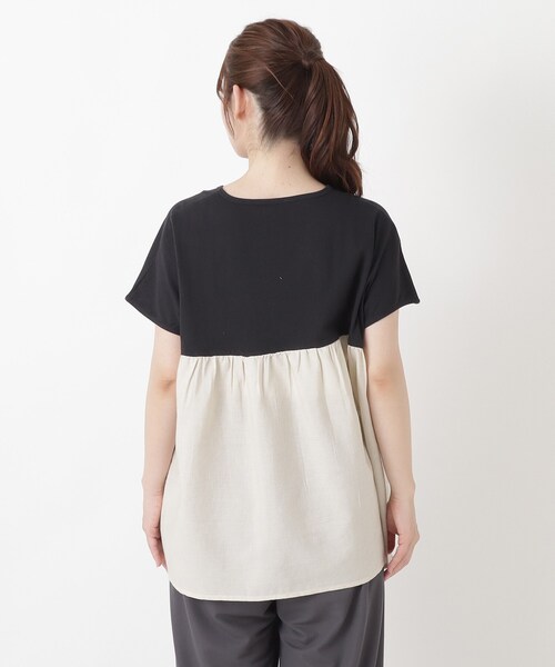 one'sterrace（ワンズテラス）の「異素材 ドッキングプルオーバー（Tシャツ/カットソー・レディース・その他/ネイビー系5/ホワイト系9/ブラック系8・02）」の17枚目の写真