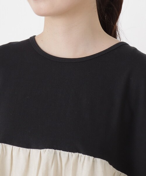 one'sterrace（ワンズテラス）の「異素材 ドッキングプルオーバー（Tシャツ/カットソー・レディース・その他/ネイビー系5/ホワイト系9/ブラック系8・02）」の16枚目の写真