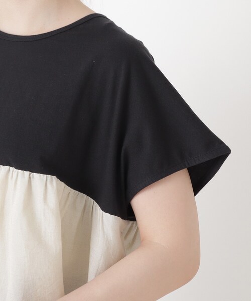 one'sterrace（ワンズテラス）の「異素材 ドッキングプルオーバー（Tシャツ/カットソー・レディース・その他/ネイビー系5/ホワイト系9/ブラック系8・02）」の15枚目の写真