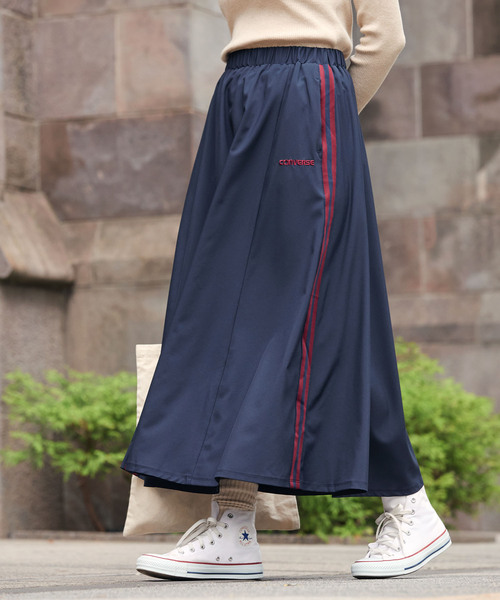 CONVERSE(コンバース)の「CONVERSE / コンバース ストレッチ サイドライン ゴアードスカート(スカート・レディース・ネイビー/ブラック・M)」の9枚目の写真