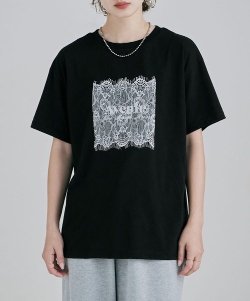 etoll.(エトル)の「UVカット&接触冷感 レースロゴ刺繍Tシャツ(Tシャツ/カットソー・レディース・オフホワイト/ブラック・FREE)」の10枚目の写真