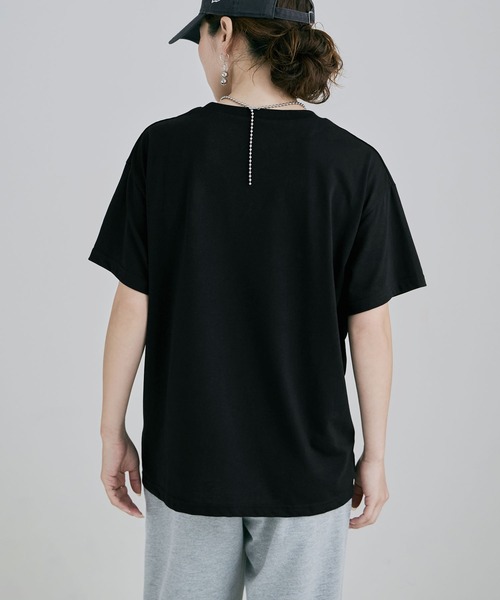 etoll.(エトル)の「UVカット&接触冷感 レースロゴ刺繍Tシャツ(Tシャツ/カットソー・レディース・オフホワイト/ブラック・FREE)」の12枚目の写真