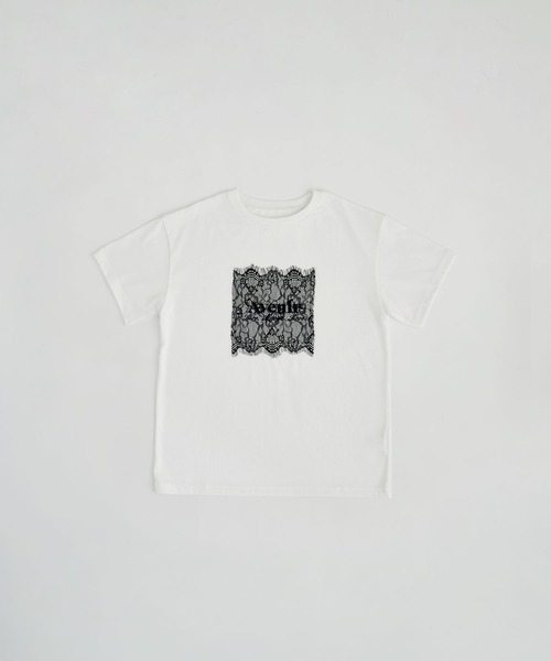 etoll.(エトル)の「UVカット&接触冷感 レースロゴ刺繍Tシャツ(Tシャツ/カットソー・レディース・オフホワイト/ブラック・FREE)」の19枚目の写真