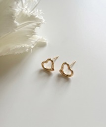 EMUNE（エミュネ）の「K10 オープンハートピアス（ピアス（両耳用））」
