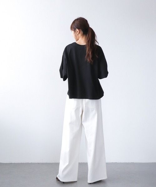 Jines(ジネス)の「【TRANOI】ワイドTシャツ(Tシャツ/カットソー・レディース・ホワイト・38)」の4枚目の写真