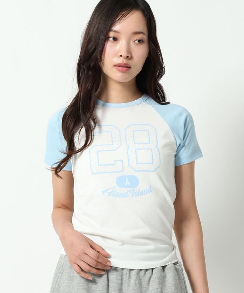 ALAND(エーランド)の「【UNISEX】ALAND/ラグランドットナンバー半袖T(Tシャツ/カットソー・レディース・ネイビー/ピンク/ブルー・SMALL/LARGE)」の11枚目の写真