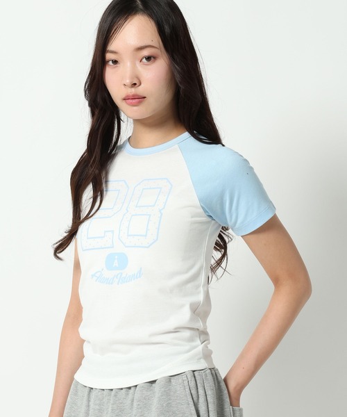 ALAND(エーランド)の「【UNISEX】ALAND/ラグランドットナンバー半袖T(Tシャツ/カットソー・レディース・ネイビー/ピンク/ブルー・SMALL/LARGE)」の12枚目の写真
