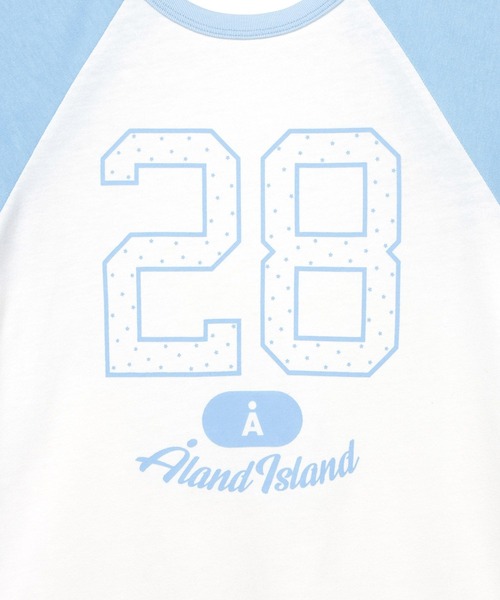 ALAND(エーランド)の「【UNISEX】ALAND/ラグランドットナンバー半袖T(Tシャツ/カットソー・レディース・ネイビー/ピンク/ブルー・SMALL/LARGE)」の4枚目の写真