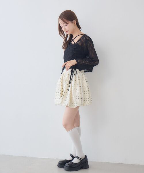 ems excite(エムズエキサイト)の「ワンショルレースドロストカットソー(Tシャツ/カットソー・レディース・ホワイト/ブラック/ナチュラル・FREE)」の17枚目の写真