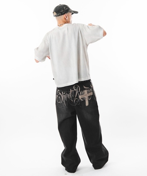 SHORT ROUND(ショートラウンド)の「SHORT ROUND/【26年春夏新作】バックグラフィックデニムパンツ(デニムパンツ・メンズ・ブラック系3/コバルトブルー・LARGE/MEDIUM)」の3枚目の写真