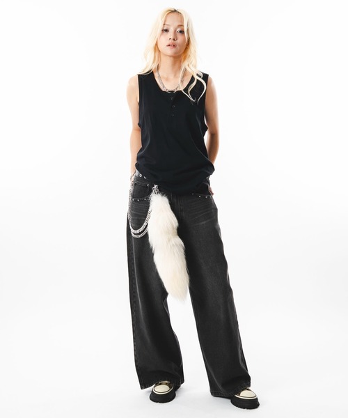 SHORT ROUND(ショートラウンド)の「SHORT ROUND/【26年春夏新作】バックグラフィックデニムパンツ(デニムパンツ・メンズ・ブラック系3/コバルトブルー・LARGE/MEDIUM)」の4枚目の写真