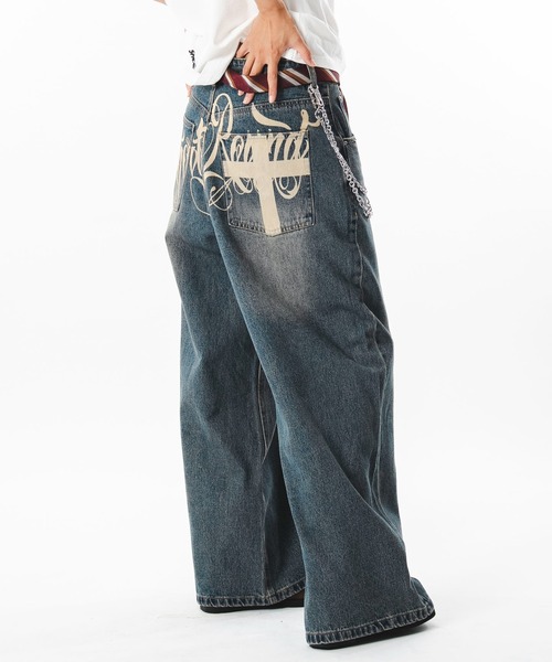 SHORT ROUND(ショートラウンド)の「SHORT ROUND/【26年春夏新作】バックグラフィックデニムパンツ(デニムパンツ・メンズ・ブラック系3/コバルトブルー・LARGE/MEDIUM)」の13枚目の写真