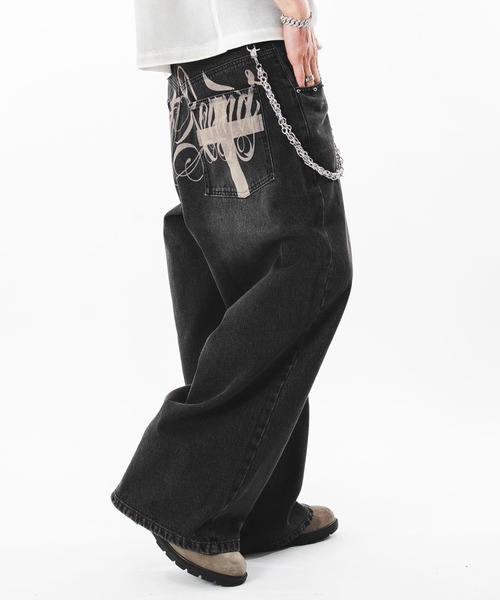 SHORT ROUND(ショートラウンド)の「SHORT ROUND/【26年春夏新作】バックグラフィックデニムパンツ(デニムパンツ・メンズ・ブラック系3/コバルトブルー・LARGE/MEDIUM)」の18枚目の写真