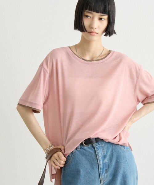 CIAOPANIC TYPY（チャオパニックティピー）の「ZOZO限定サイドスリットシアーレイヤードライクTee（Tシャツ/カットソー・レディース・ホワイト/ブラック/ミント/ピンク/グレー・ONE SIZE）」の5枚目の写真