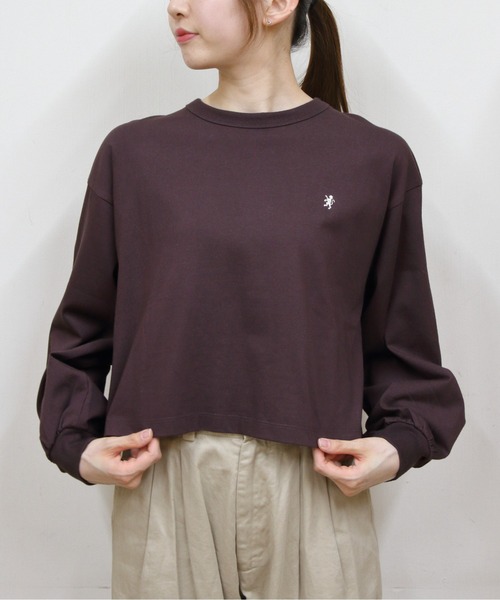 GYMPHLEX(ジムフレックス)の「Gymphlex/ジムフレックス パフスリーブクルーネックプルオーバー PUFF SLEEVE CREW NECK PULLOVER GY-C0481 CPJ(Tシャツ/カットソー・レディース・ナチュラル/チョコ/チャコールグレー・14)」の3枚目の写真