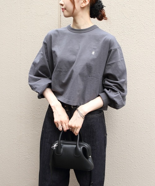 GYMPHLEX(ジムフレックス)の「Gymphlex/ジムフレックス パフスリーブクルーネックプルオーバー PUFF SLEEVE CREW NECK PULLOVER GY-C0481 CPJ(Tシャツ/カットソー・レディース・ナチュラル/チョコ/チャコールグレー・14)」の2枚目の写真