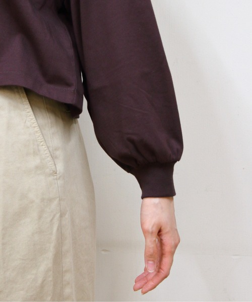 GYMPHLEX(ジムフレックス)の「Gymphlex/ジムフレックス パフスリーブクルーネックプルオーバー PUFF SLEEVE CREW NECK PULLOVER GY-C0481 CPJ(Tシャツ/カットソー・レディース・ナチュラル/チョコ/チャコールグレー・14)」の16枚目の写真