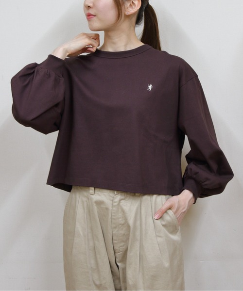 GYMPHLEX(ジムフレックス)の「Gymphlex/ジムフレックス パフスリーブクルーネックプルオーバー PUFF SLEEVE CREW NECK PULLOVER GY-C0481 CPJ(Tシャツ/カットソー・レディース・ナチュラル/チョコ/チャコールグレー・14)」の17枚目の写真