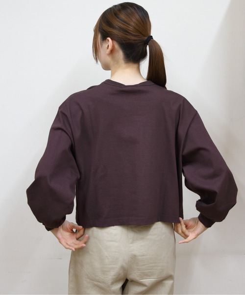 GYMPHLEX(ジムフレックス)の「Gymphlex/ジムフレックス パフスリーブクルーネックプルオーバー PUFF SLEEVE CREW NECK PULLOVER GY-C0481 CPJ(Tシャツ/カットソー・レディース・ナチュラル/チョコ/チャコールグレー・14)」の19枚目の写真