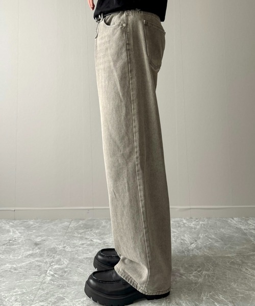 YUNEL.(ユネル)の「ヴィンテージウォッシュ ワイドストレート デニムパンツ(デニムパンツ・メンズ・グレー・SMALL/LARGE/MEDIUM)」の6枚目の写真