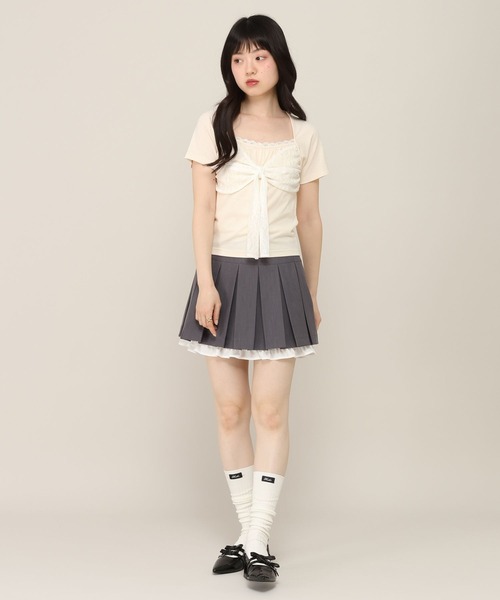 Heather(ヘザー)の「リボンレースカットTEE 1052827(Tシャツ/カットソー・レディース・アイボリー/ピンク/ブラウン・FREE)」の5枚目の写真