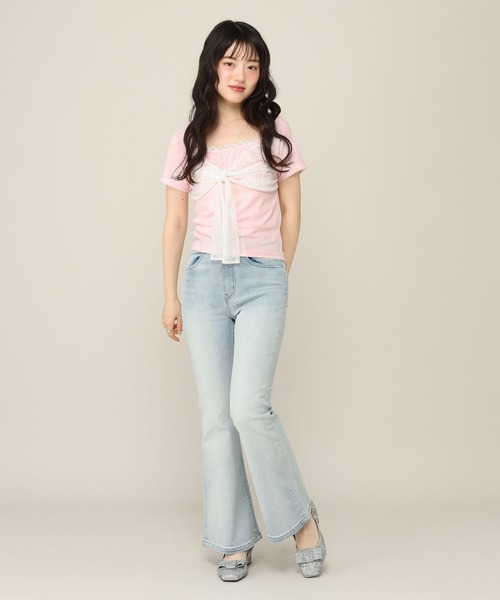 Heather(ヘザー)の「リボンレースカットTEE 1052827(Tシャツ/カットソー・レディース・アイボリー/ピンク/ブラウン・FREE)」の8枚目の写真