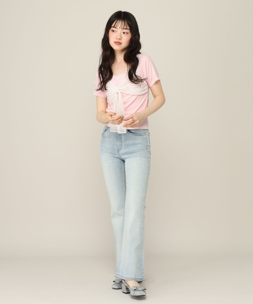 Heather(ヘザー)の「リボンレースカットTEE 1052827(Tシャツ/カットソー・レディース・アイボリー/ピンク/ブラウン・FREE)」の9枚目の写真
