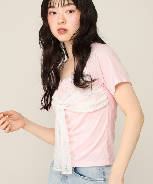 Heather(ヘザー)の「リボンレースカットTEE 1052827(Tシャツ/カットソー・レディース・アイボリー/ピンク/ブラウン・FREE)」の12枚目の写真