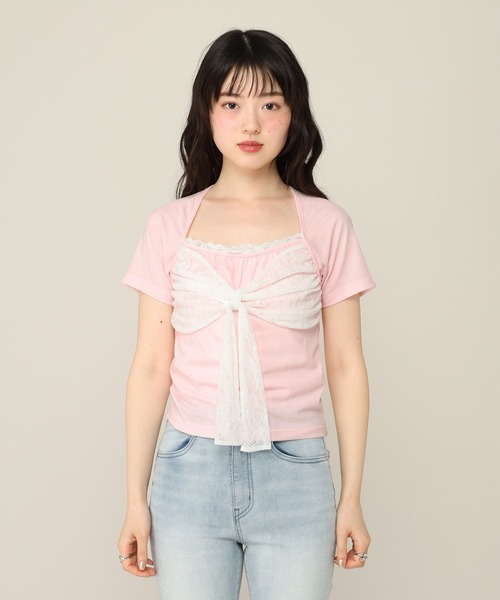 Heather(ヘザー)の「リボンレースカットTEE 1052827(Tシャツ/カットソー・レディース・アイボリー/ピンク/ブラウン・FREE)」の16枚目の写真