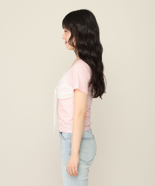 Heather(ヘザー)の「リボンレースカットTEE 1052827(Tシャツ/カットソー・レディース・アイボリー/ピンク/ブラウン・FREE)」の17枚目の写真