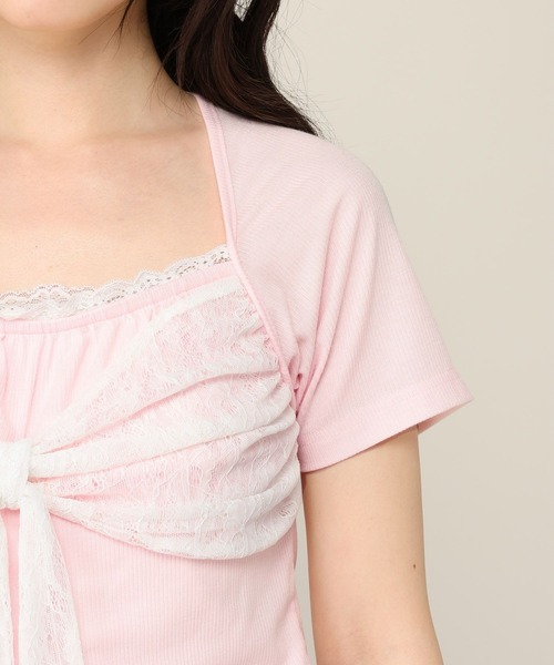 Heather(ヘザー)の「リボンレースカットTEE 1052827(Tシャツ/カットソー・レディース・アイボリー/ピンク/ブラウン・FREE)」の20枚目の写真